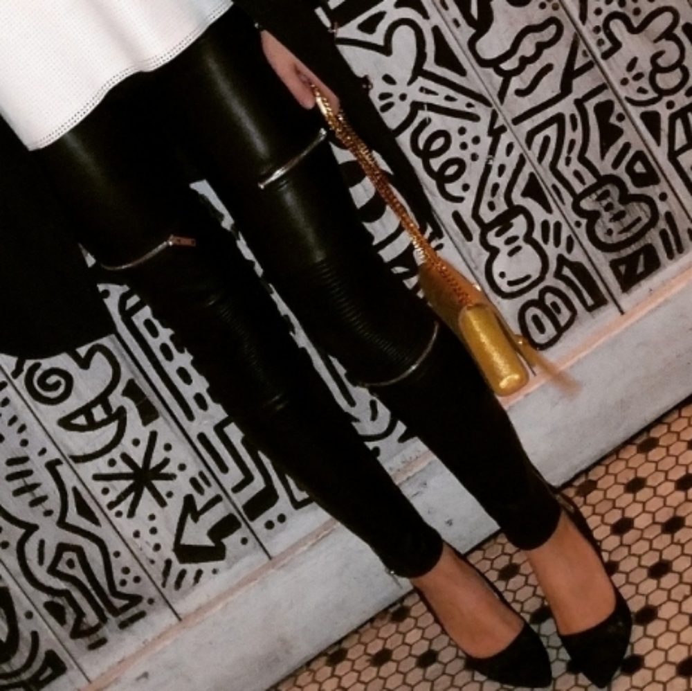 Zara Leather Biker Pants